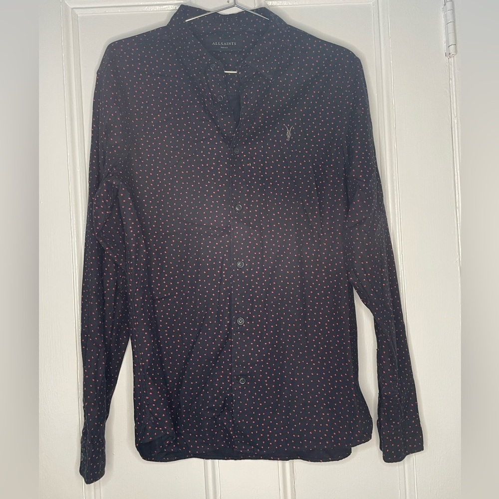 All Saints Men’s Small Black Red shirt